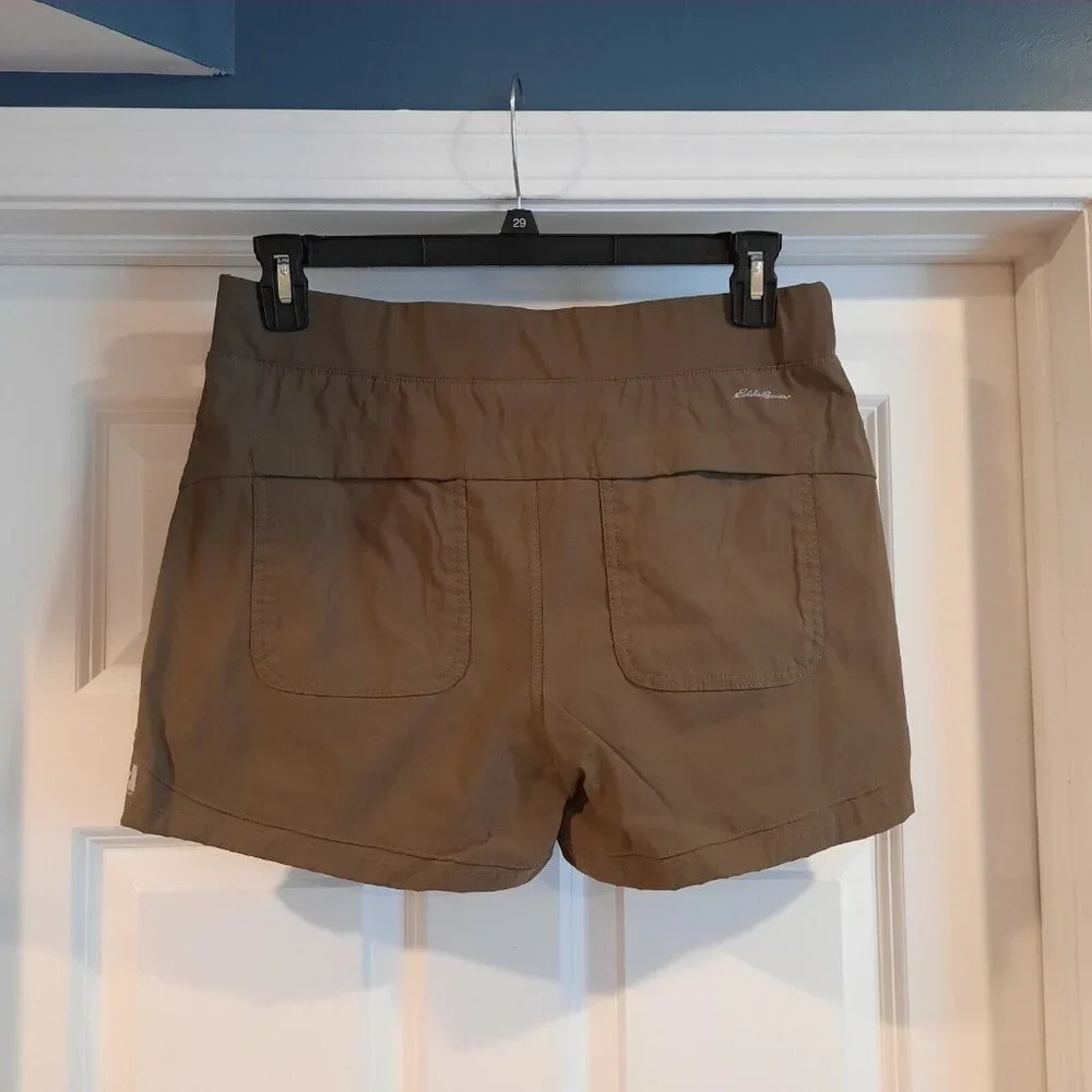 Eddie Bauer First Ascent Shorts Womens 12 Green Pull On Hiking Stretch‎ Nylon